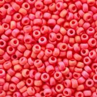 Miyuki rocailles Perlen 8/0 - Opaque matte vermilion red 8-407FR